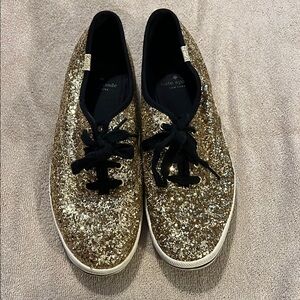 Kate Spade Gold Glitter Sneakers
